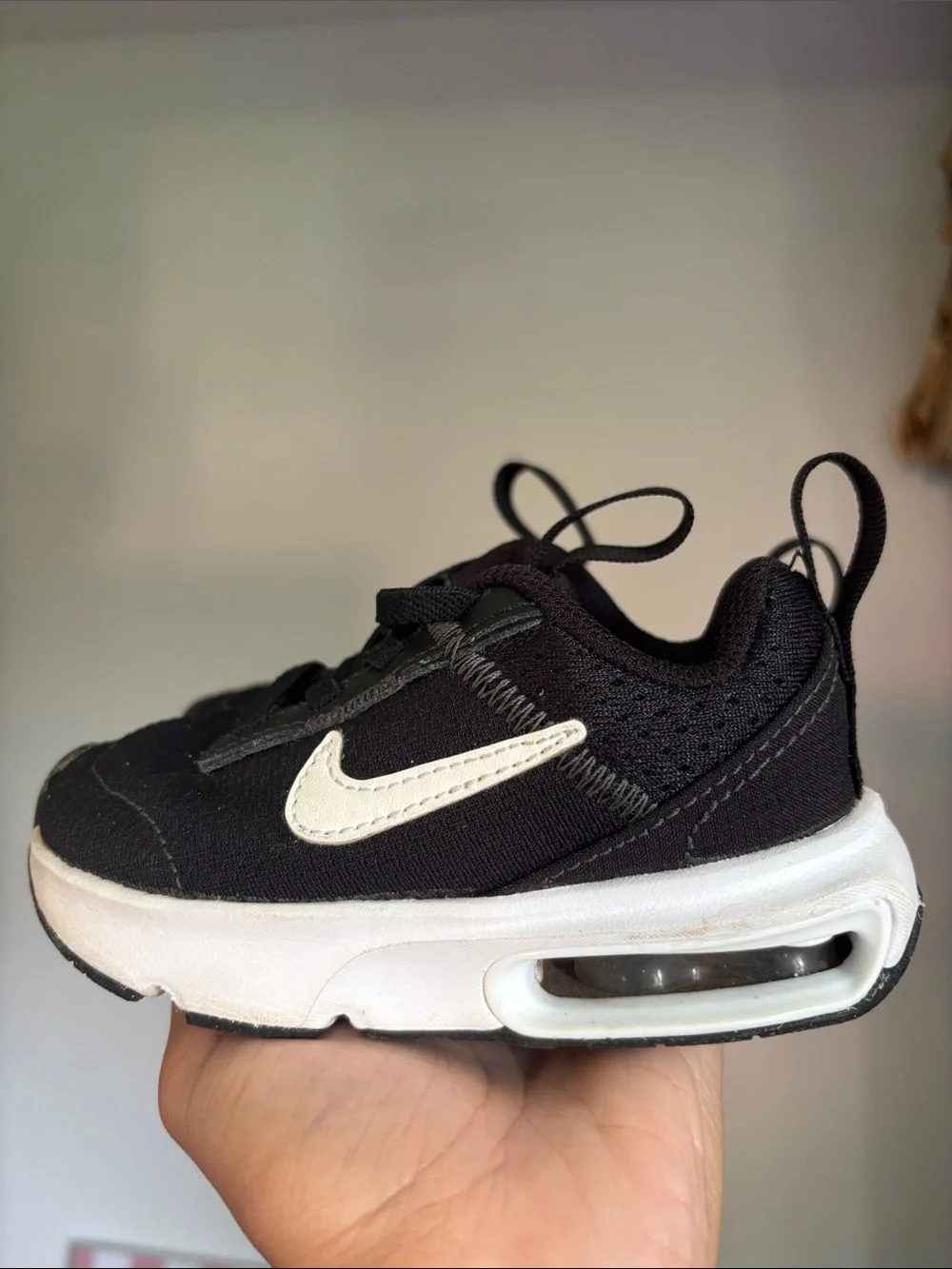 Nike Kids Black and White Air-Style Cushioned Sneaker